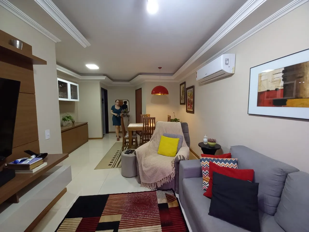Sala de estar mobiliada — apartamento no Edifício Trianon